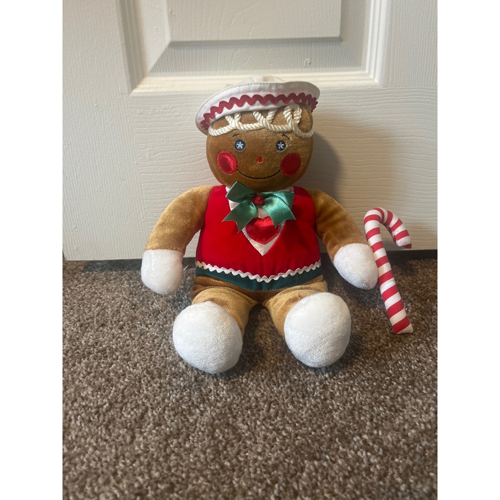 Vintage Commonwealth Gingerbread Man Plush Christmas Candy Cane Red Target 14"